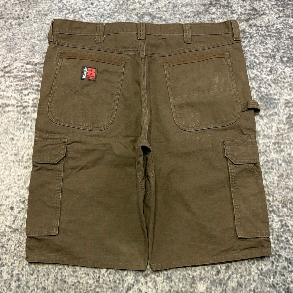 Wrangler Riggs Cargo Shorts Ripstop Mens 38 Brown Utility Workwear VTG Y2K